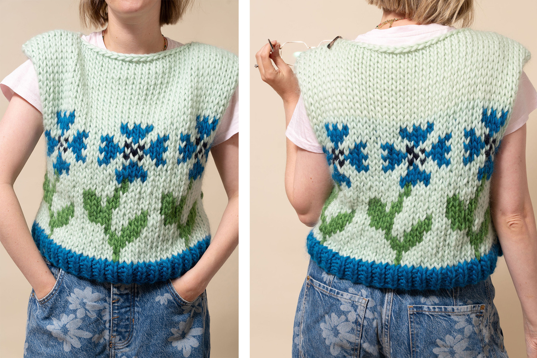 Thumbnail Front Back Vest Knitting